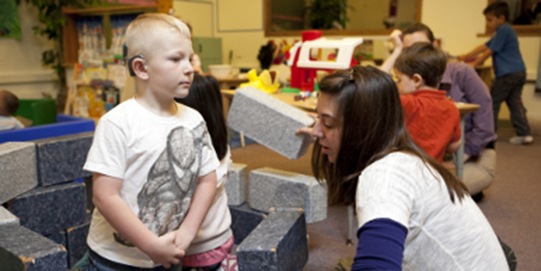 Children play during the Department of Speech and Hearing Preschool Program.