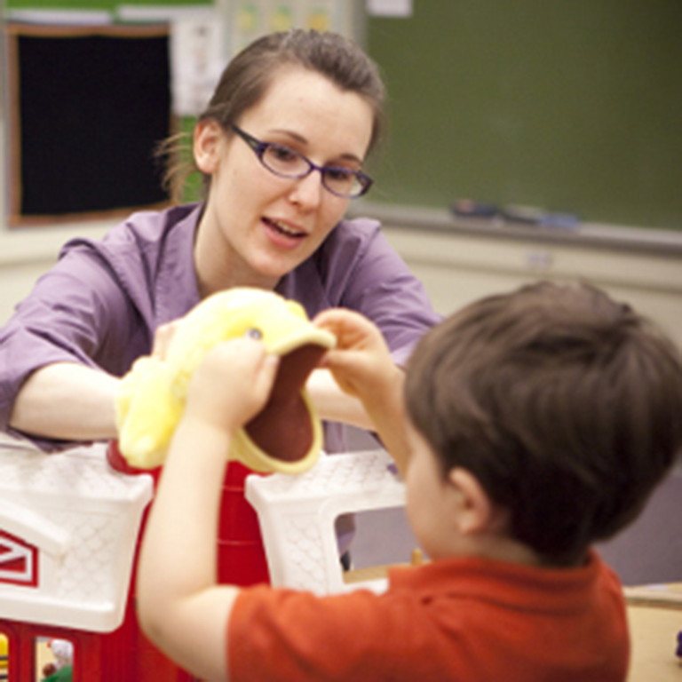 Children play during the Department of Speech and Hearing Preschool Program.